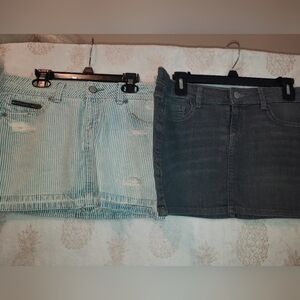 Aeropostale Striped and Solid Denim Skirts (2) Size 6